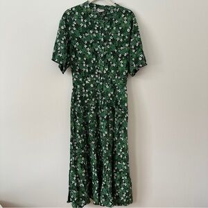 Chic Green Floral Midi Dress